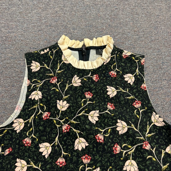 TOPSHOP Floral High Neck Tank Top Size 4 - Picture 2 of 6